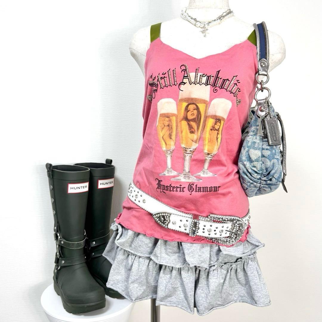 y2k❤️ 00s HYSTERIC GLAMOUR ラインストーン ガールロゴ