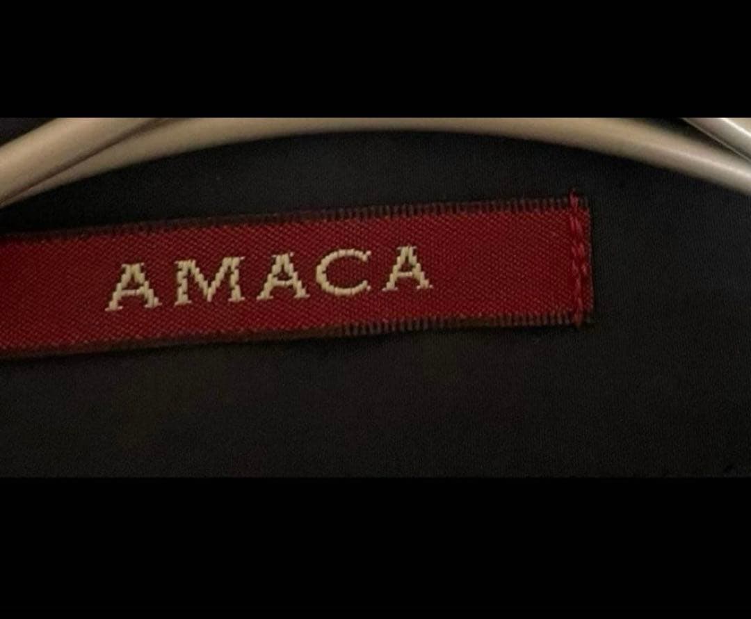 【美品】アマカAMACA トレンチコート サイズ38 ネイビー