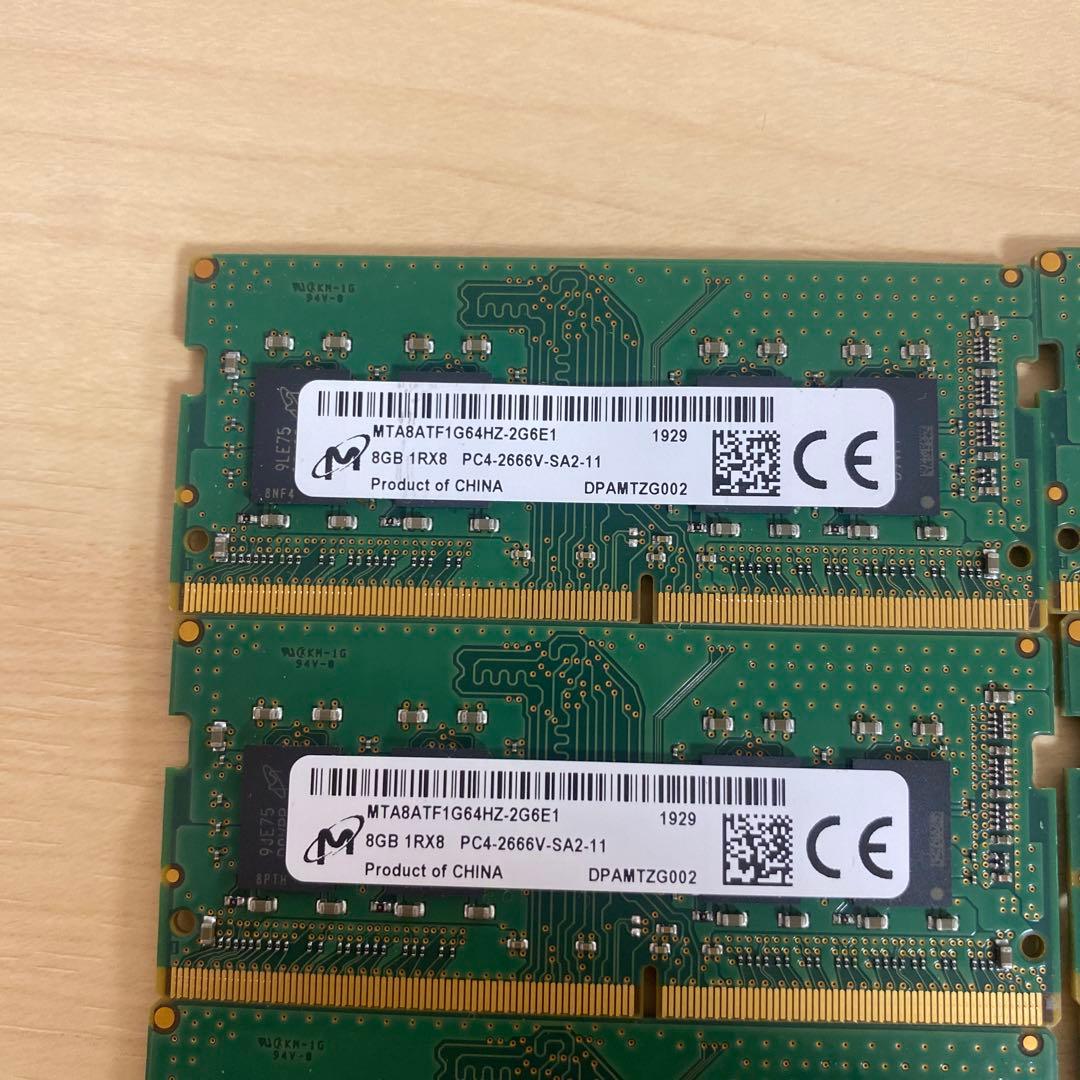 ︎*リ様 Micron DDR4-2666V ノート用メモリ8GB×10枚