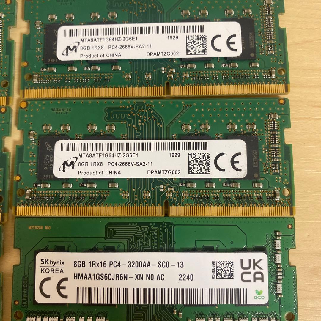 ︎*リ様 Micron DDR4-2666V ノート用メモリ8GB×10枚