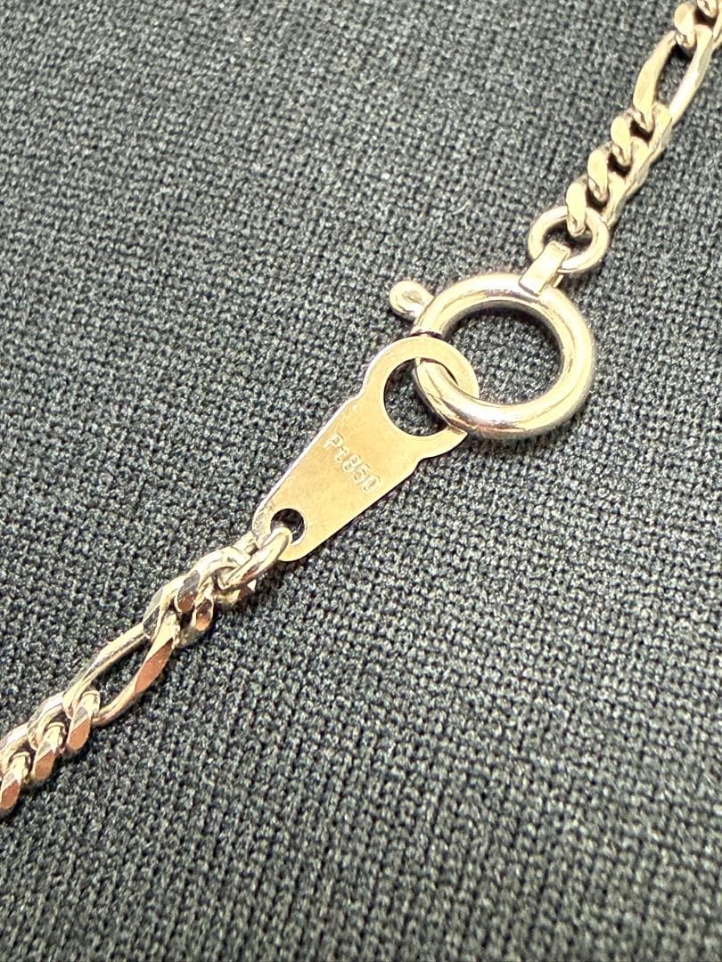 Pt850プラチナネックレスフィガロチェーン美品