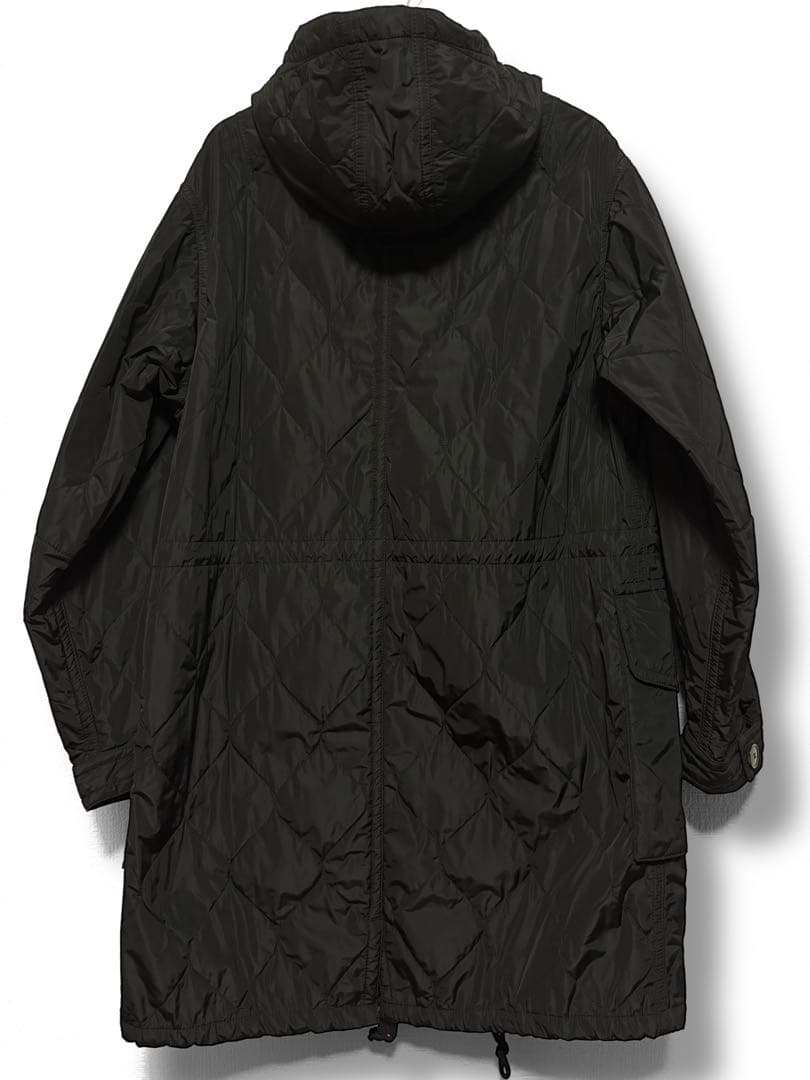 美品/dries van noten/キルティングミリタリーフードコート/黒