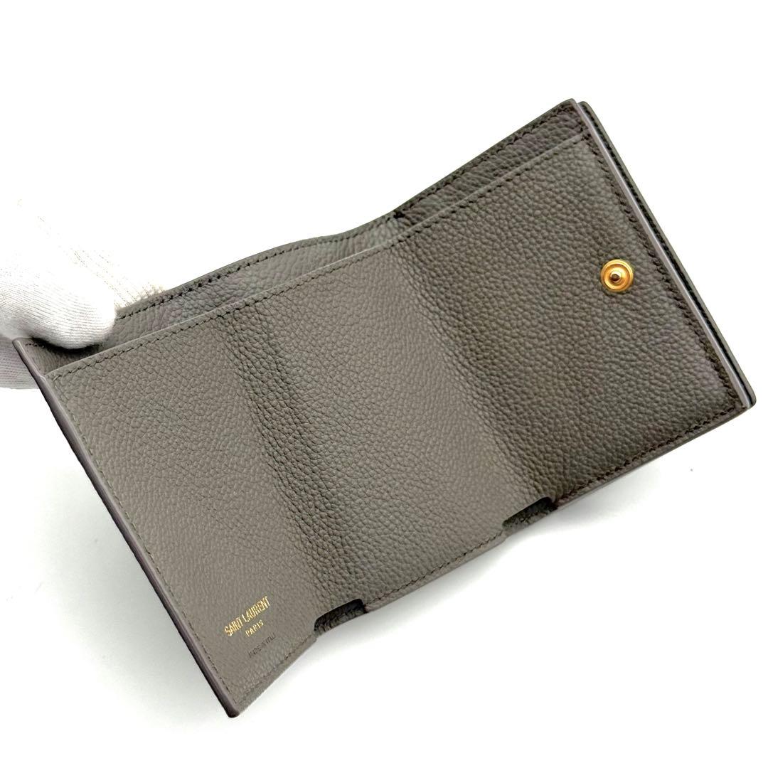 新品に近い✨サンローラン タイニーウォレット オリガミ グレー 財布 Q22