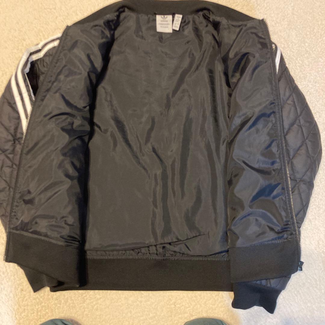 【デコピン】adidas キルティングジャケット XL ブラック