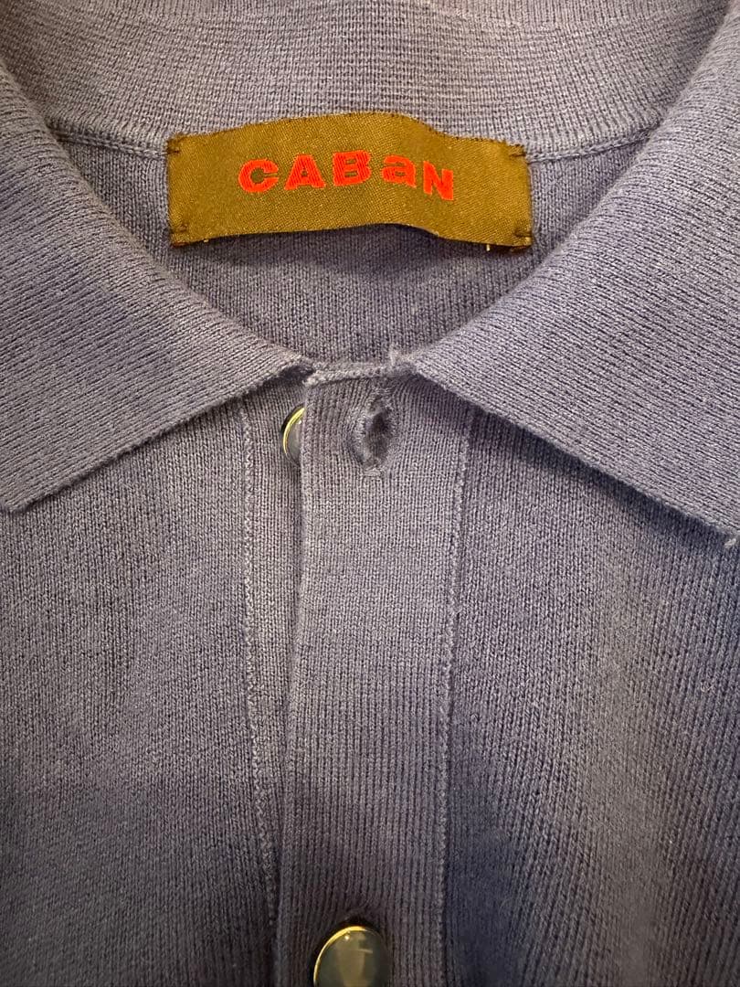 CABaN ボタン付きカーディガン 青 ブルー