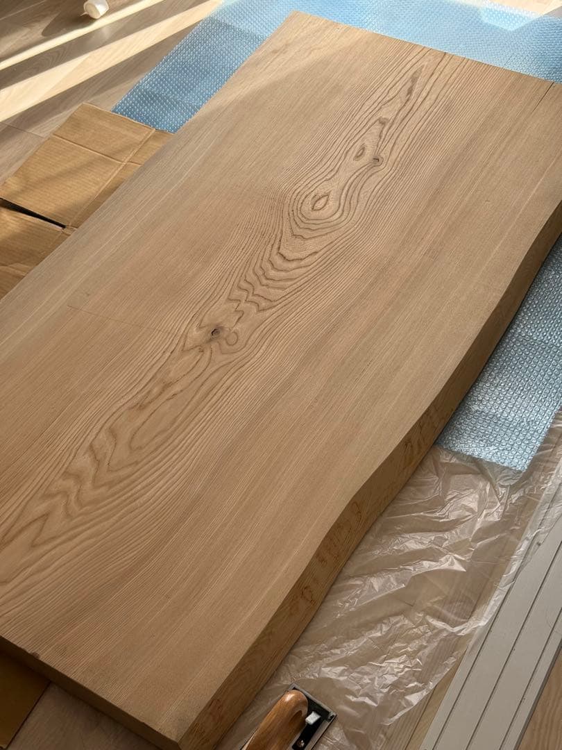 電動昇降デスク 栓の一枚板×北欧ソープ仕上げ｜幅148cm 2モーター式