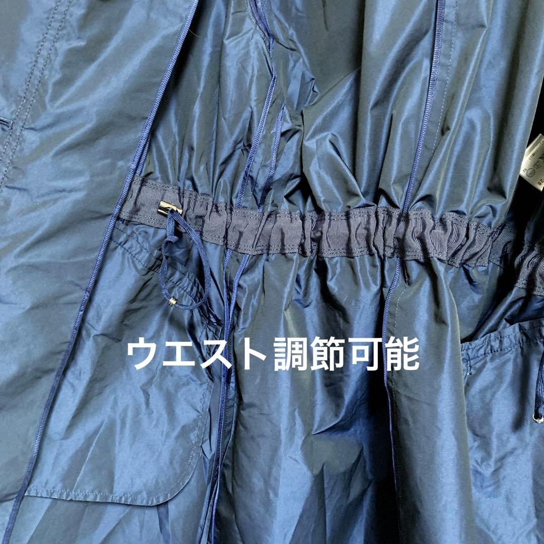 【AMACA】アマカ　フード付き　薄手　ジャケット　コート　ネイビー