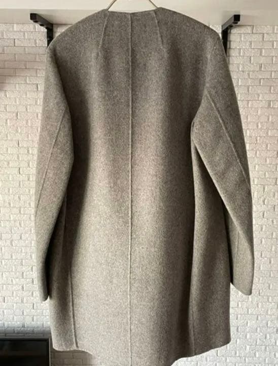 【美品】Theory ノーカラーコート ウール Sサイズ