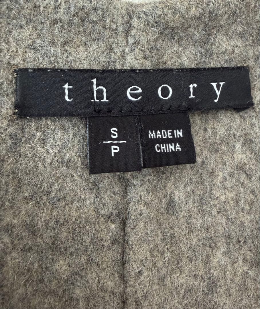 【美品】Theory ノーカラーコート ウール Sサイズ