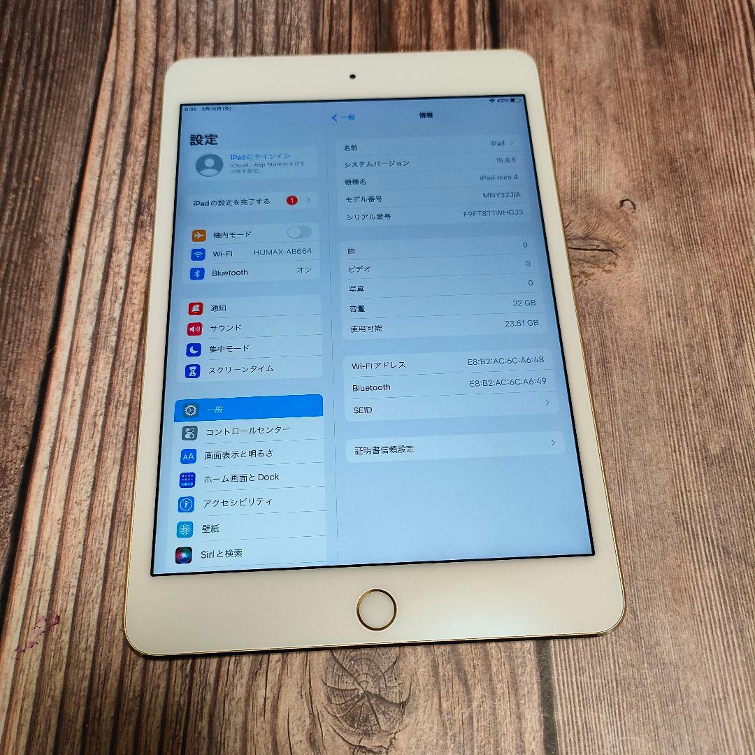 iPad mini 第4世代 32GB バッテリー100% 美品