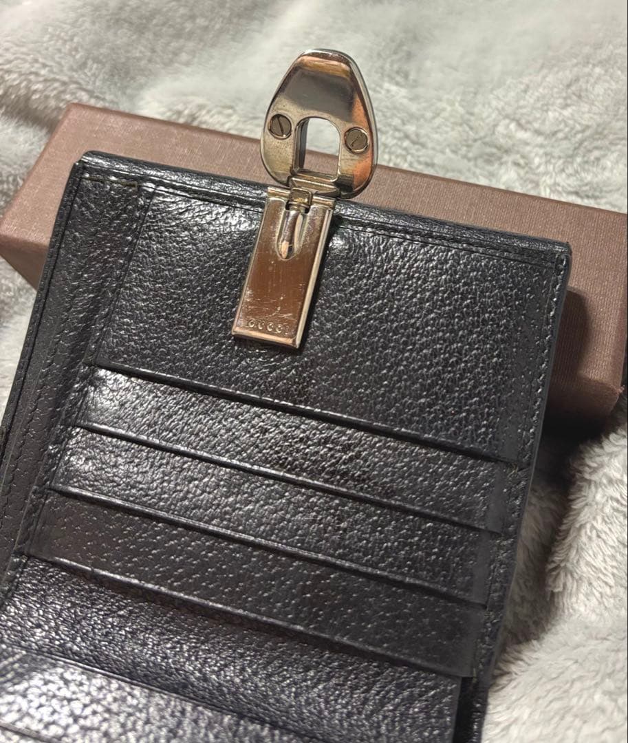 GUCCI 二つ折り財布 ブラック 美品 男女兼用 グッチ