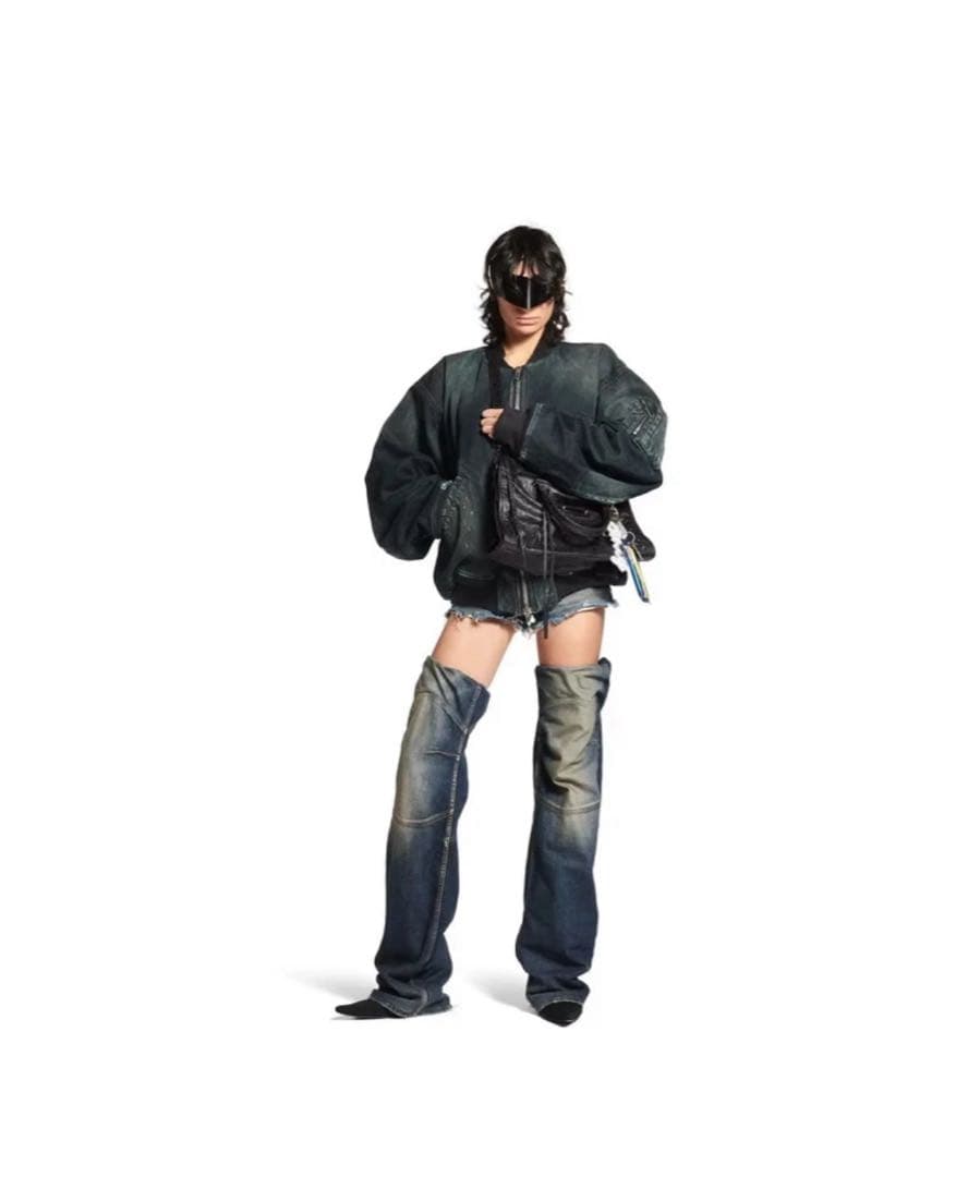 BALENCIAGA denim bomber jacket サイズxs