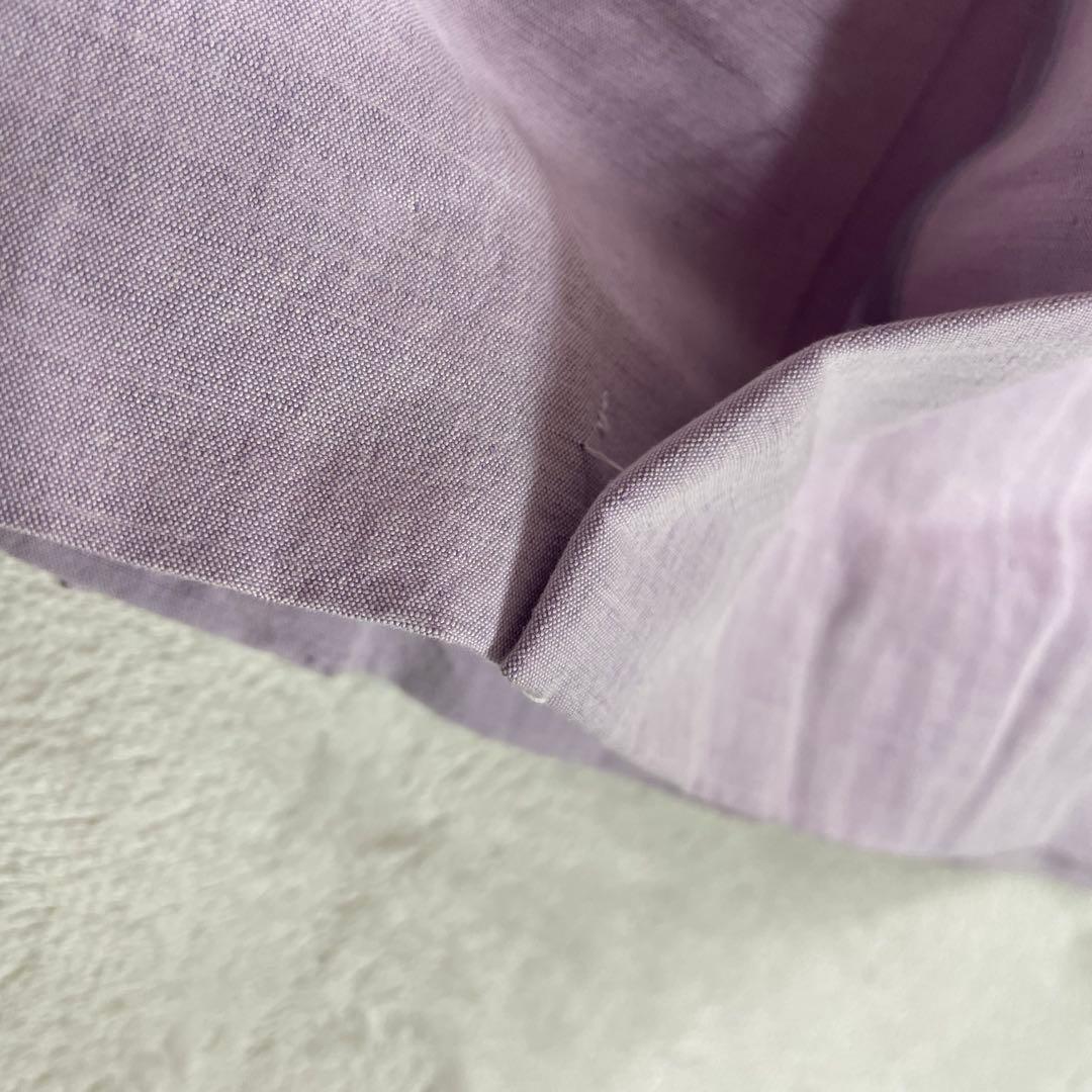 未使用タグ付 ランセル 麻× 綿 ロング丈 ステンカラーコート 9R ラベンダー