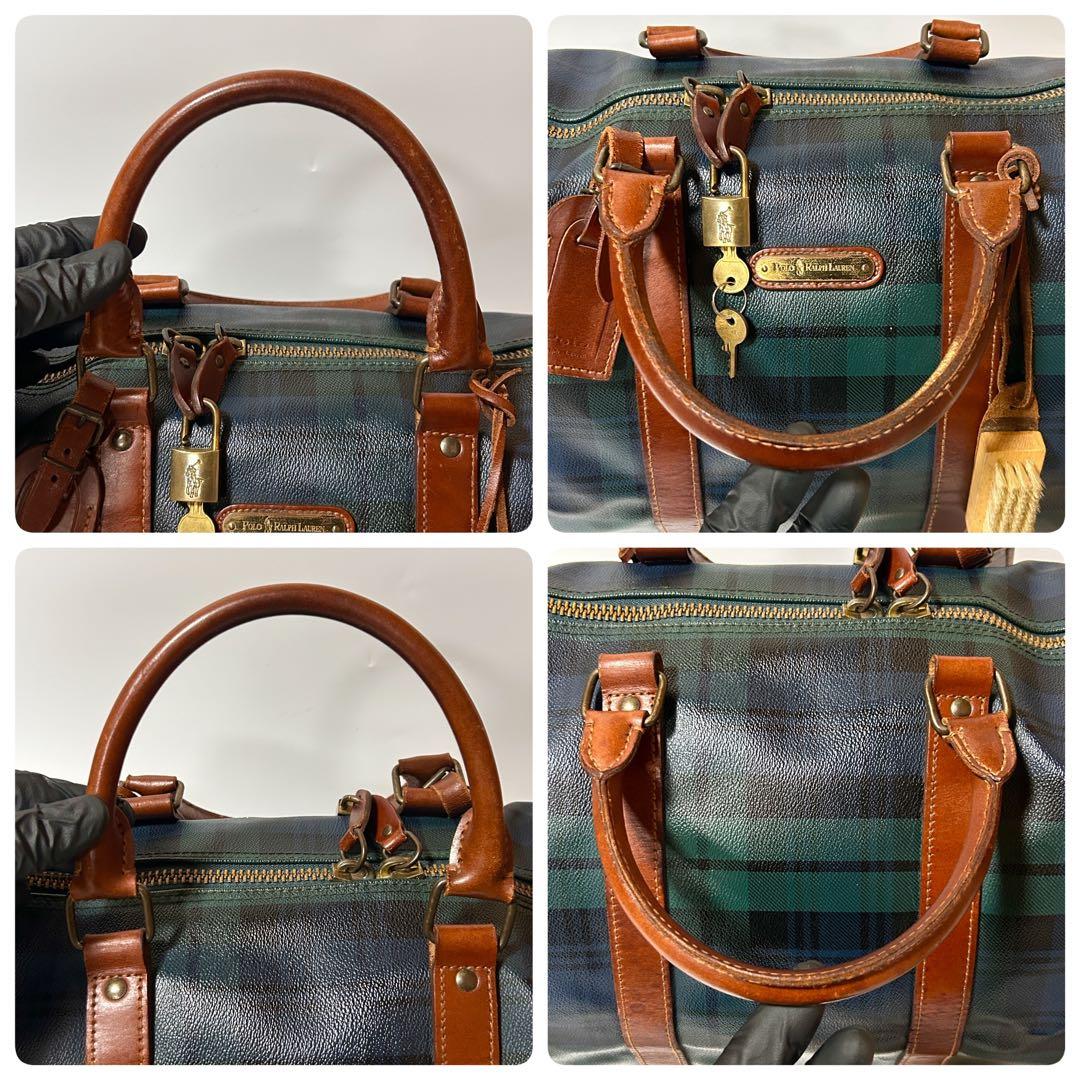 ✨美品✨ ラルフローレン 2WAY ボストンバッグ チェック 旅行 南京錠付き