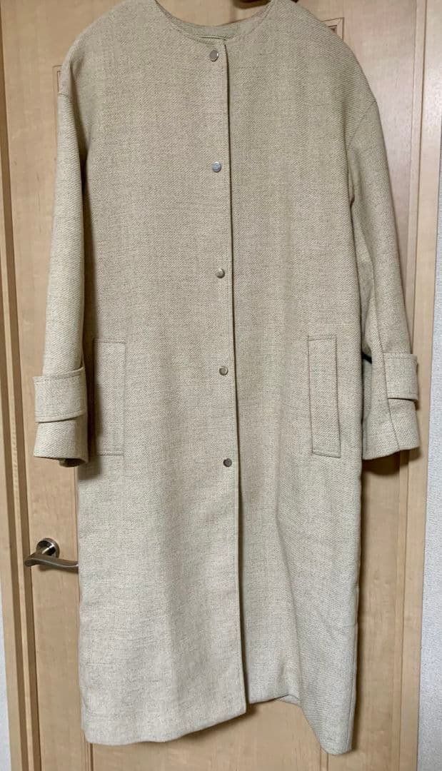 美品 UNITED ARROWS フェイクリネンノーカラーコート49,500円