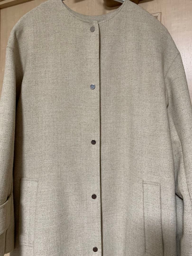 美品 UNITED ARROWS フェイクリネンノーカラーコート49,500円