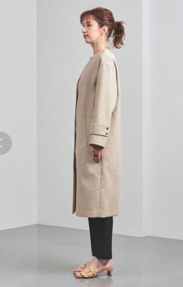 美品 UNITED ARROWS フェイクリネンノーカラーコート49,500円