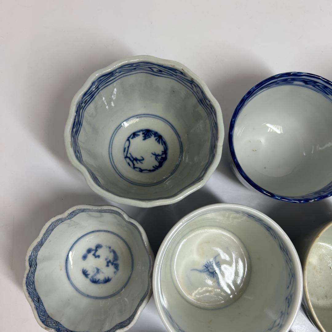 古伊万里 染付そば猪口 東岩7-1004①