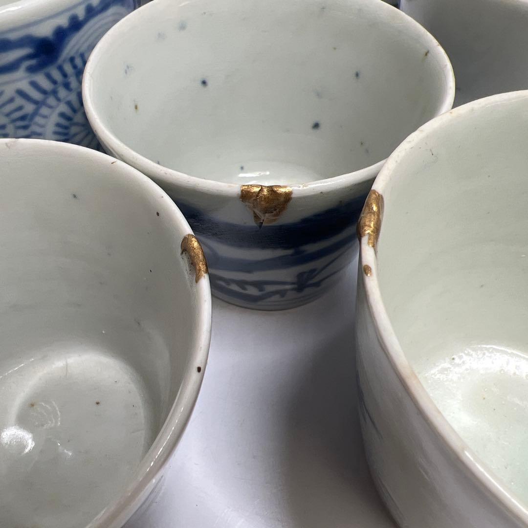 古伊万里 染付そば猪口 東岩7-1004①
