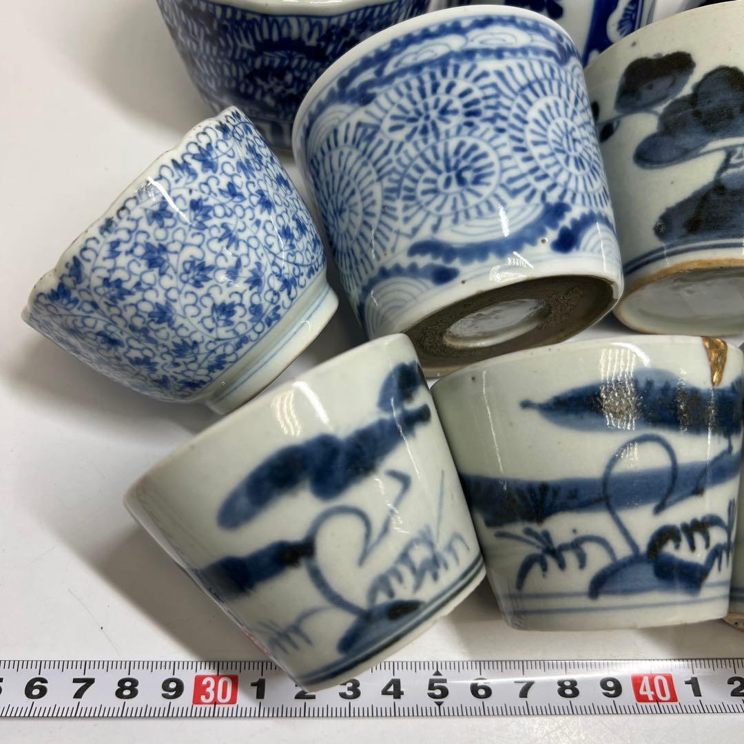 古伊万里 染付そば猪口 東岩7-1004①