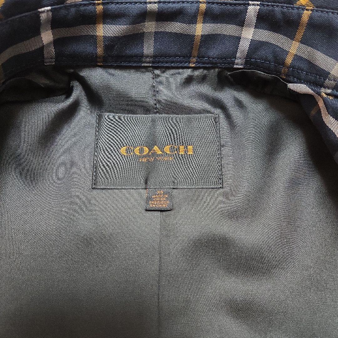 新品・未使用★COACHチェック柄トレンチコート　XS/M　ミディアム丈ベルト付