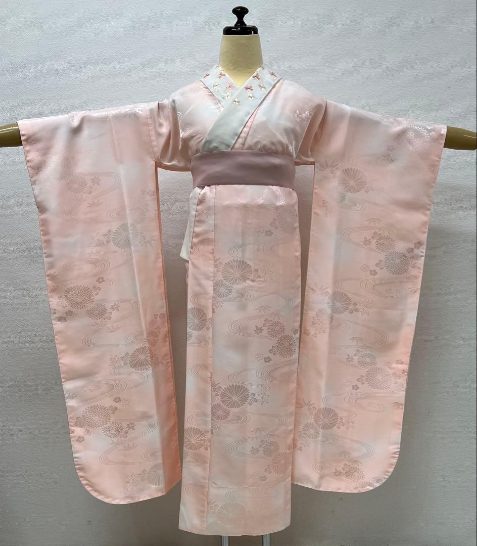 総絞り　振り袖　フルセット　長襦袢付　グリーン　絵羽模様　成人式　846