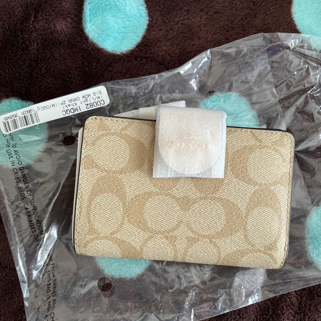 COACH 二つ折り財布 C0082/MIDC ホワイトカーキ