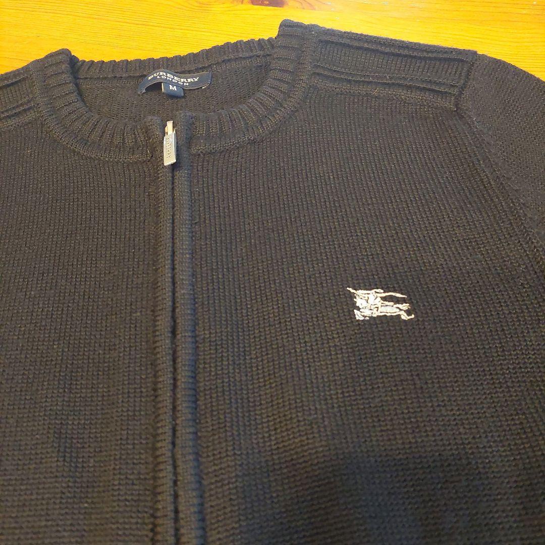 BURBERRY ブラック ジップアップカーディガン M