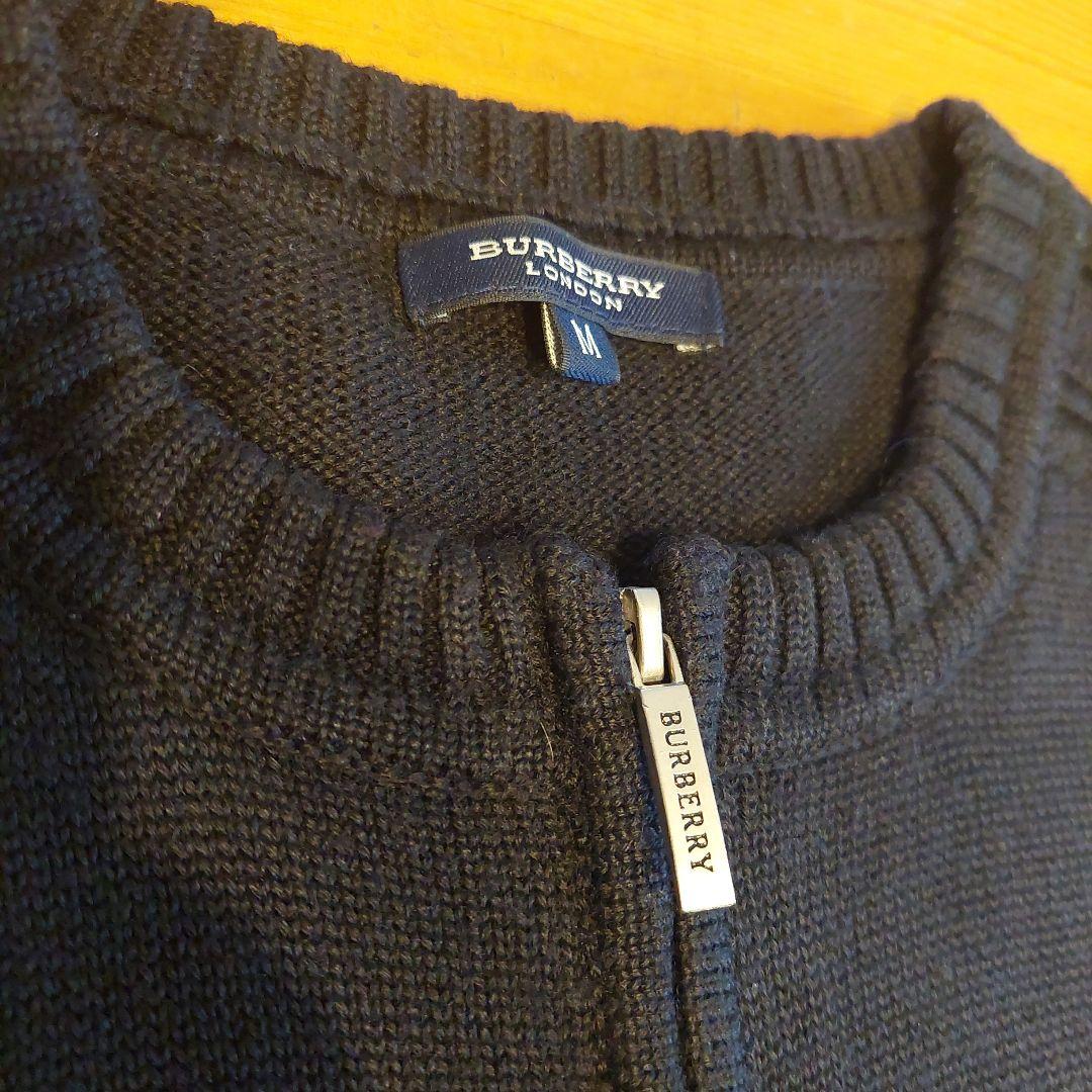 BURBERRY ブラック ジップアップカーディガン M