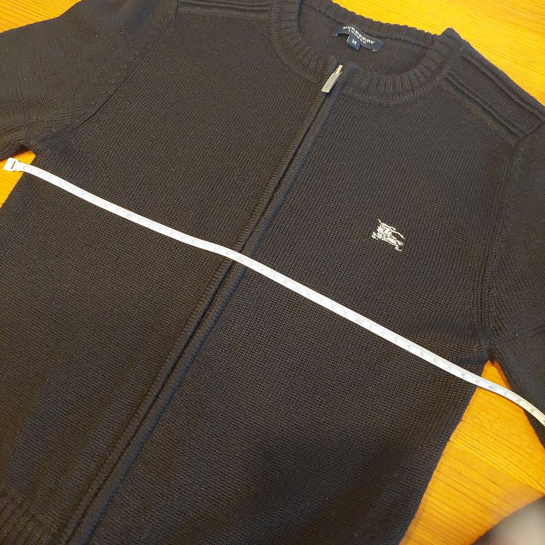 BURBERRY ブラック ジップアップカーディガン M