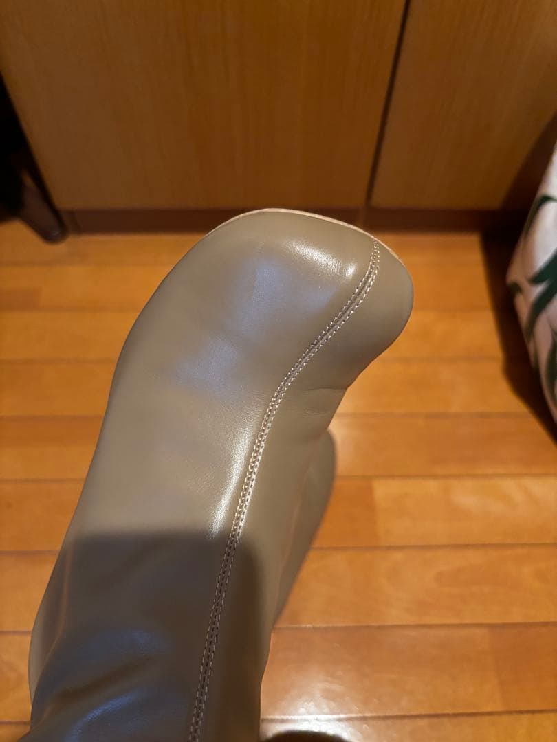 SLOBE IENA スクエアトゥショートブーツ ベージュ 25.0