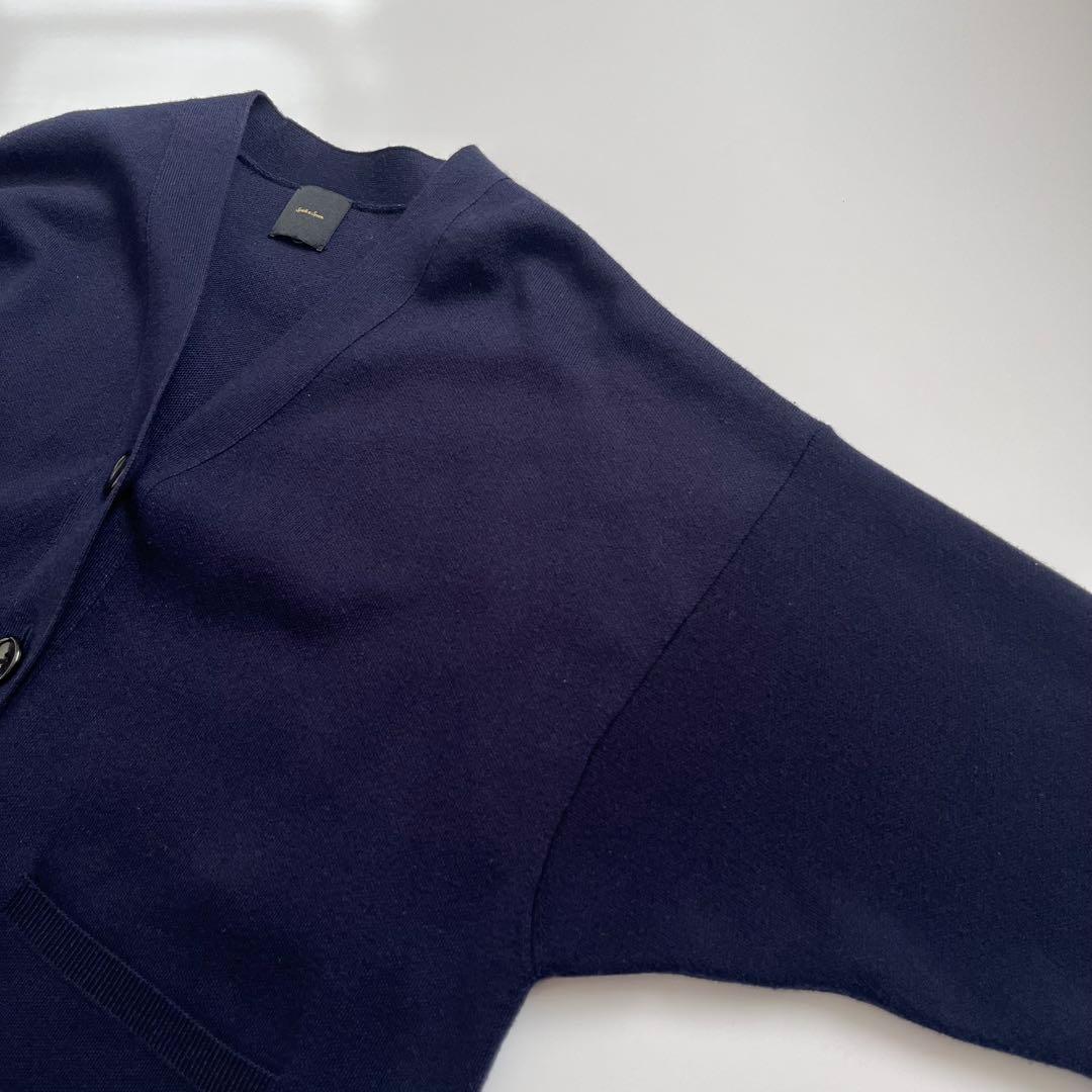 美品✨24AW スピックアンドスパン ダブルジャガード カーディガン ネイビー