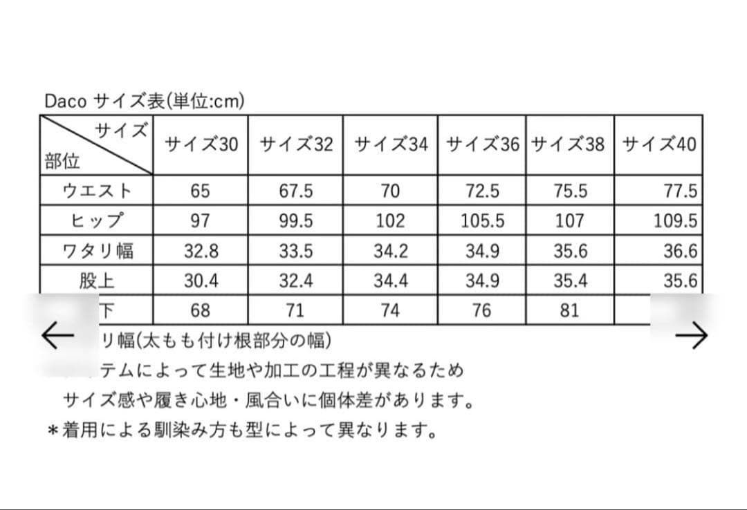 Daco ライトインディゴ ストレートデニム　30