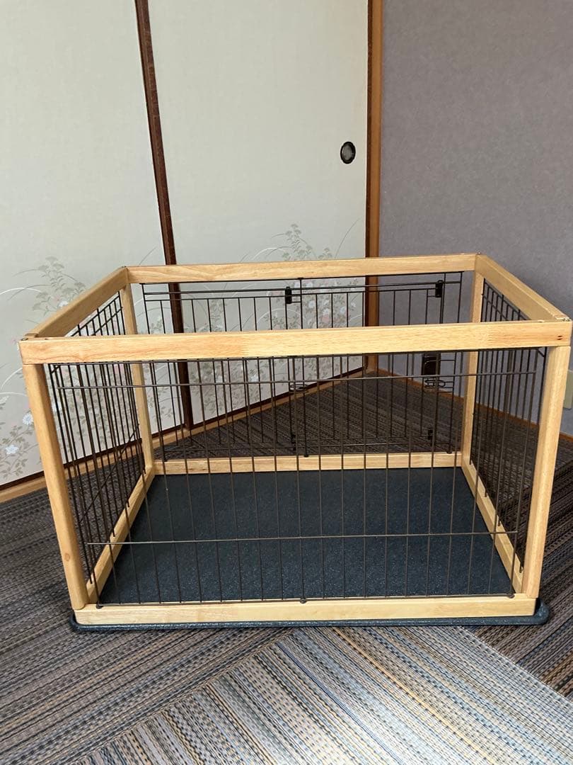 リッチェル　木製ペットサークル　90-60サイズ と犬猫用蓋付きフードボウル付き