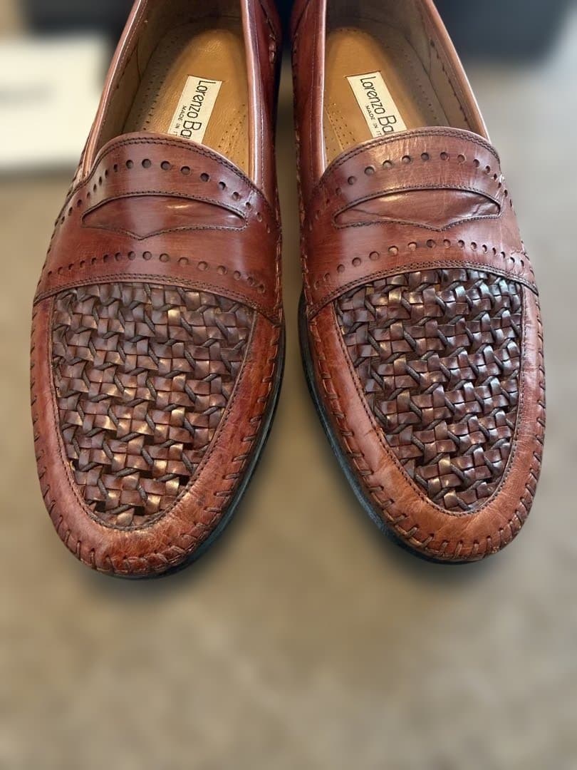 美品Lorenzo Banfi レザー デッキシューズ