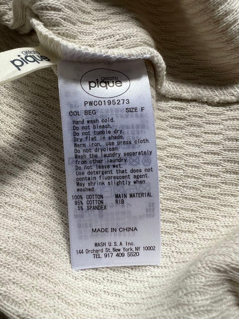 新品　GELATO PIQUE 綿100% 長袖ワンピース
