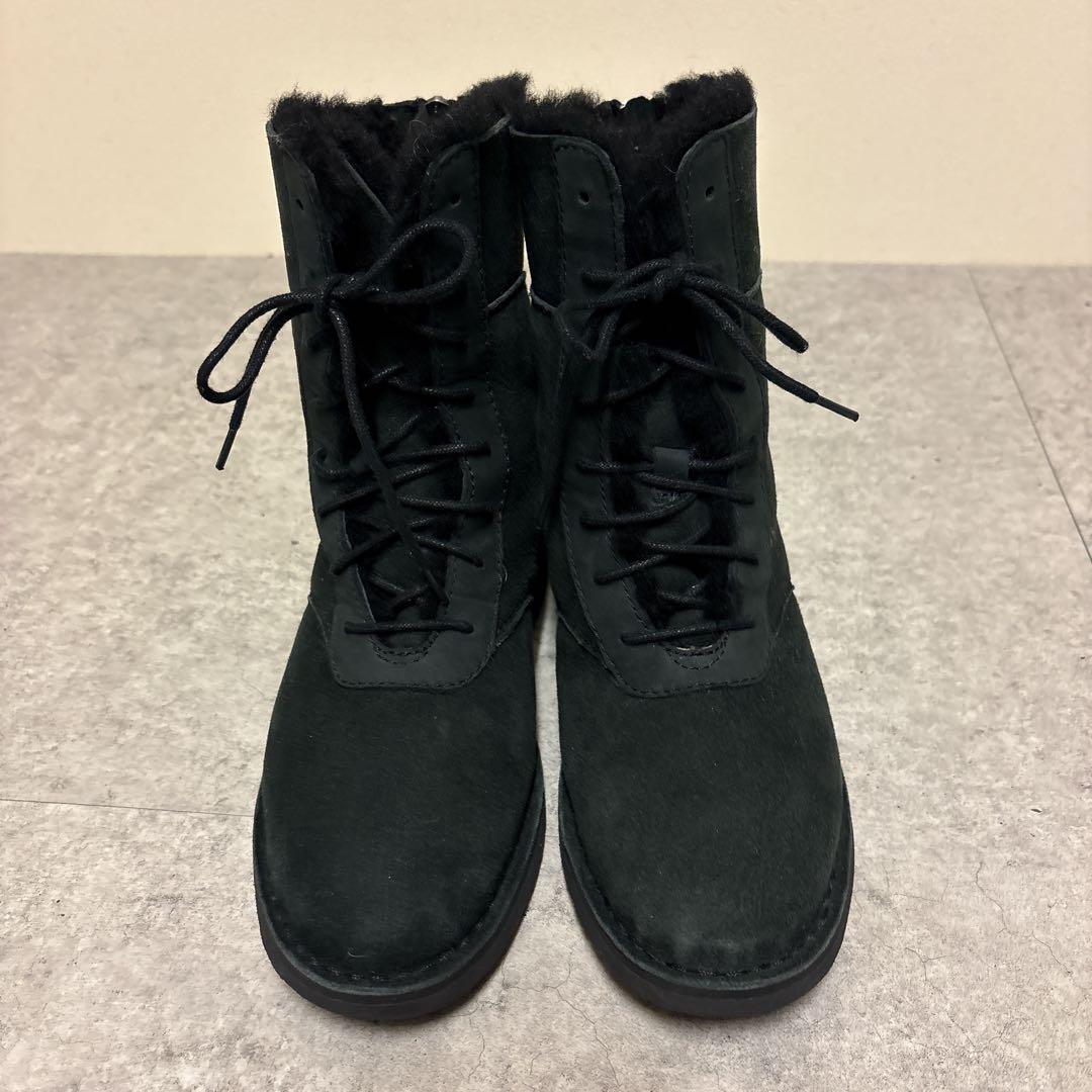 極美品✨️ 希少モデル UGG レースアップ ムートンブーツ ブラック 22.5