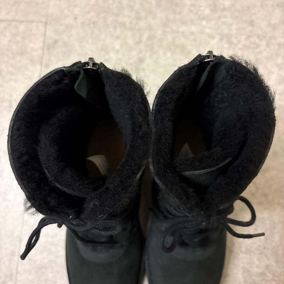 極美品✨️ 希少モデル UGG レースアップ ムートンブーツ ブラック 22.5