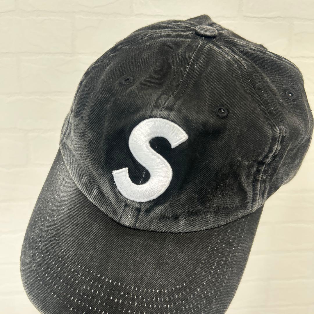 supreme cap Sロゴ　ウォッシュ加工