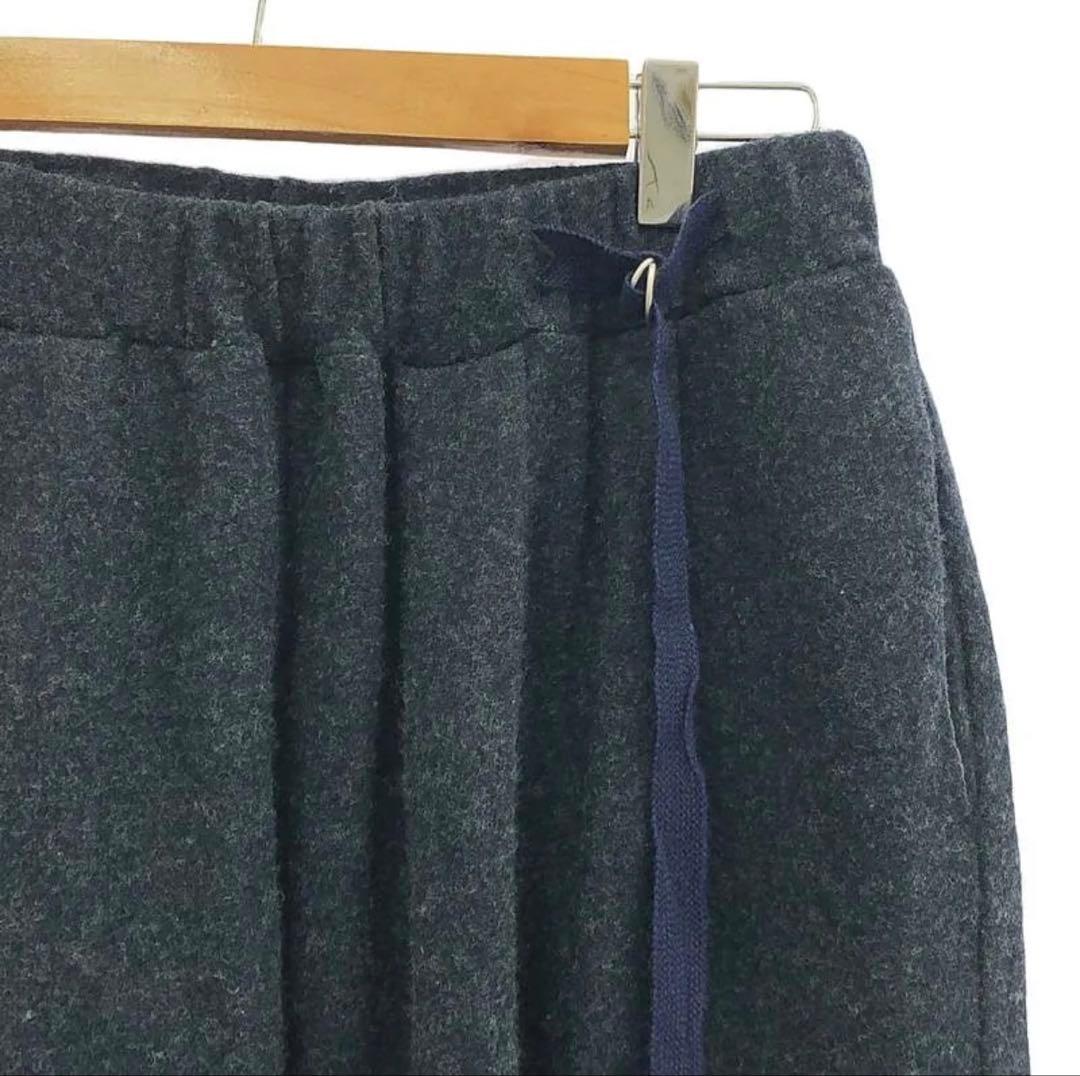 Dulcamara /アンゴラ混 ワイド タック パンツ | 1 | ネイビー