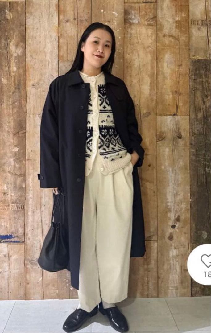 新品タグ付き　かぐれ　ウーステッドウールコート　NAVY
