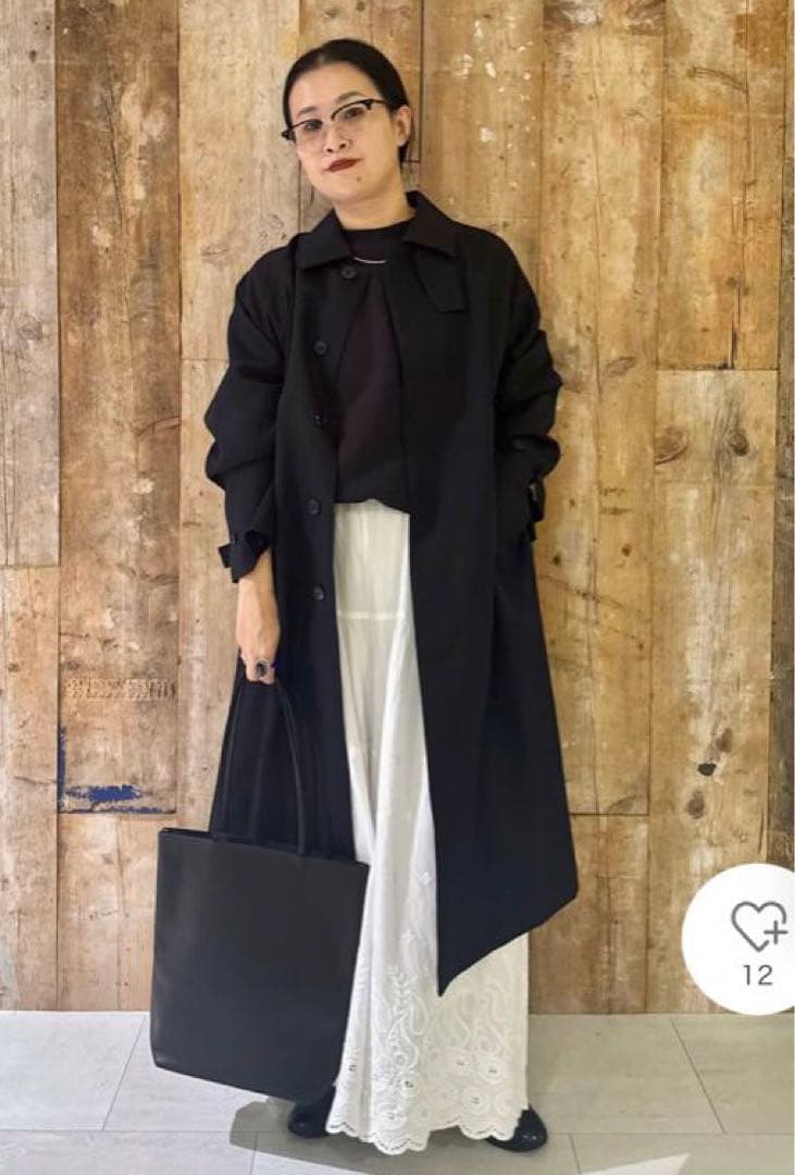 新品タグ付き　かぐれ　ウーステッドウールコート　NAVY