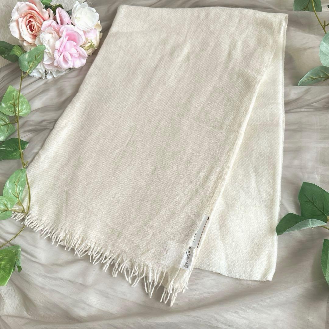 美品☆NATURAL BASIC 大判ストール cashmere ナチュラル