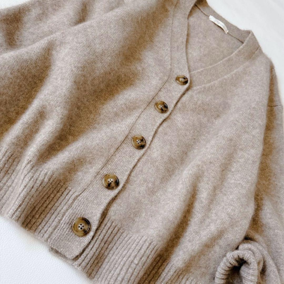 未使用級♡プラージュ ふわふわ ウールカシミヤ　Furニットカーディガン リブ