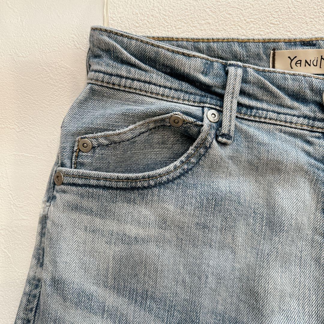 美品✨YANUK ヤヌーク ストレートデニム ボーイズ LEA ダメージ　24
