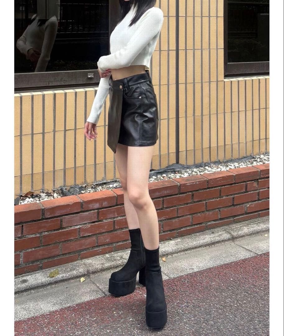 EMODA バルキープラットフォームショートブーツ S ブラック 美品 厚底