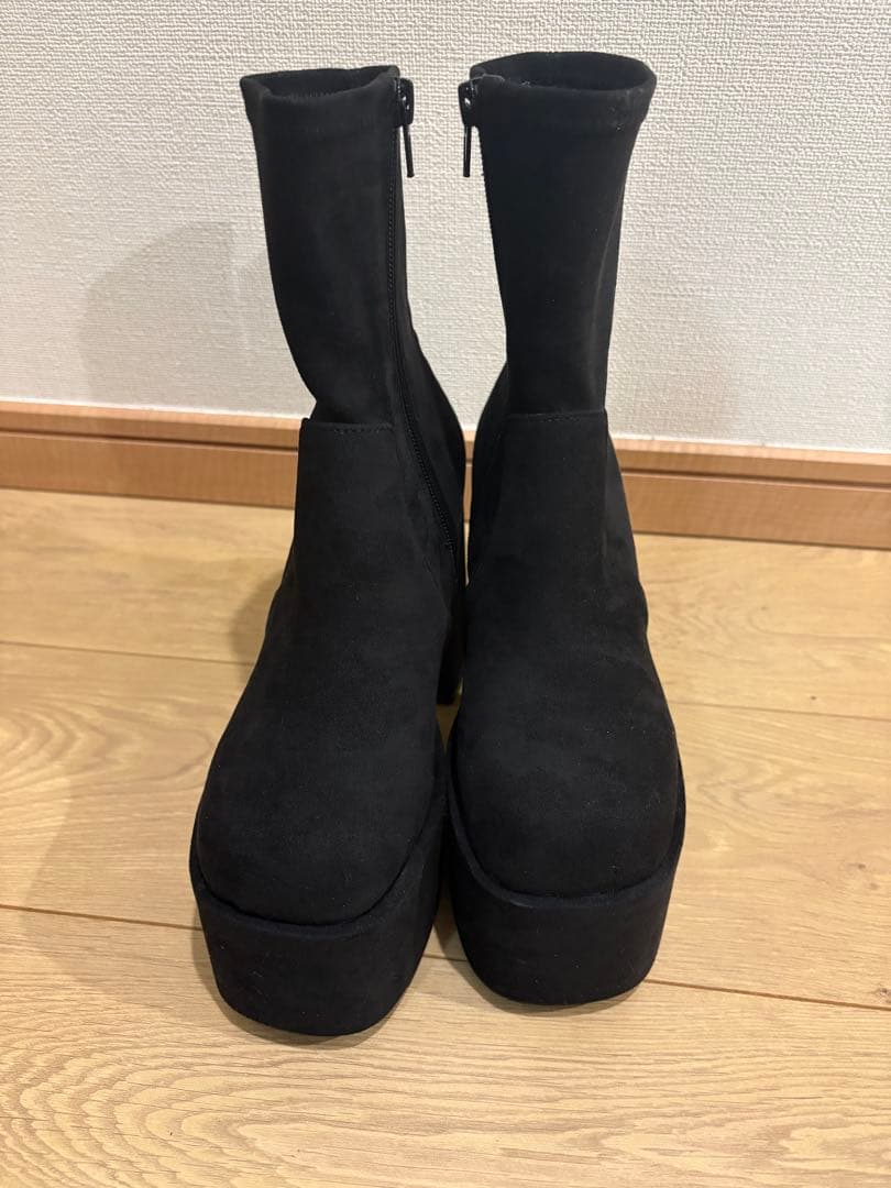 EMODA バルキープラットフォームショートブーツ S ブラック 美品 厚底