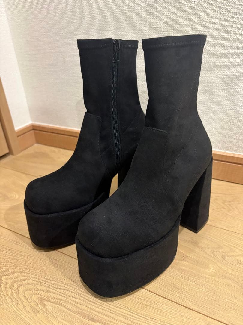 EMODA バルキープラットフォームショートブーツ S ブラック 美品 厚底
