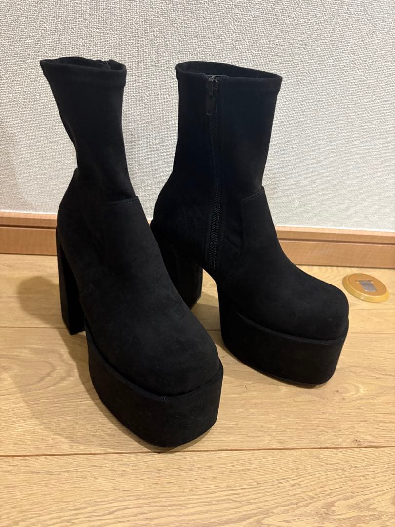 EMODA バルキープラットフォームショートブーツ S ブラック 美品 厚底