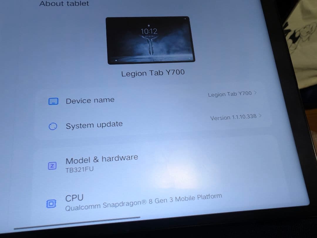 R*o様 Lenovo Legion Tab Y700 gen3 TB321FU
